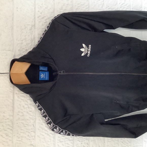 Adidas Originals Full Zip Track Top - Size 10 - Black & White - P2P 17” - Picture 7 of 8